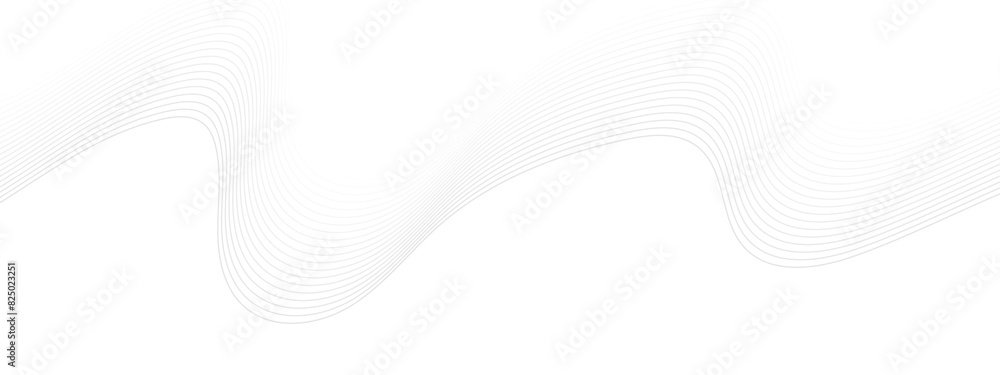 Aufkleber grey wave swirl, frequency sound wave, twisted curve lines with blend effect. abstract grey wave lin