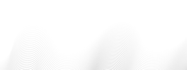 Grey Wave Swirl, frequency sound wave, twisted curve lines with blend effect. Abstract grey wave lines on transparent background. Technology, data science, geometric border pattern. 