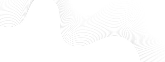 Grey Wave Swirl, frequency sound wave, twisted curve lines with blend effect. Abstract grey wave lines on transparent background. Technology, data science, geometric border pattern. 