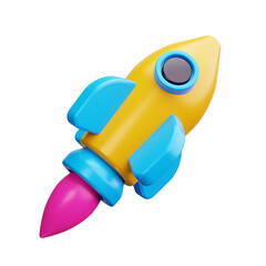 rocket 3d render icon