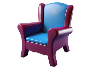 blue and red toy children's armchair isolated, transparent