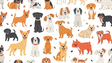 lots of cute puppies, different, for stickers. Generated by AI