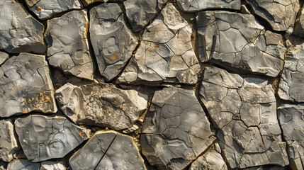 Fototapeta premium Gray cracked stone texture with veins