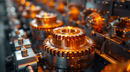Precision and Power - Close-up of gears showing both engineering precision and the machine's power