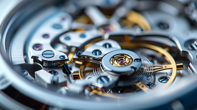Quartz Mechanism - Close-up of a quartz watch mechanism, showing the differences in construction compared to mechanical watches