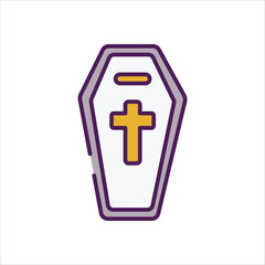 Obraz premium Coffin vector icon 