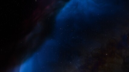 Fototapeta premium red-violet nebula in outer space, horsehead nebula, unusual colorful nebula in a distant galaxy, red nebula 3d render 