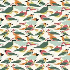 Fototapeta premium Geometric bird pattern background