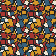 Retro geometric pattern with colorful blocks