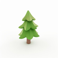Spruce in 3D style on a white background