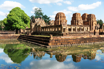 Prasat Muang Tam historical park is Castle Rock old Architecture about a thousand years ago at...