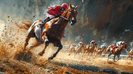 Racing Horse in Motion