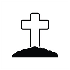 Cemetery vector icon 