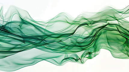 Abstract Green Waves, Generative AI Illustration