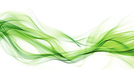 Abstract Green Waves, Generative AI Illustration