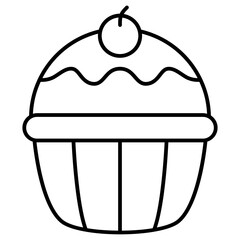 illustration of a cupcake with cherry