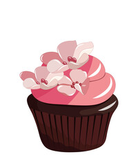 cupcake with pink rose
