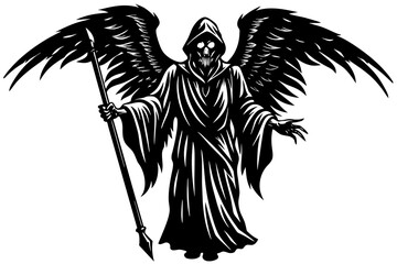 Angel Death vector silhouette illustration
