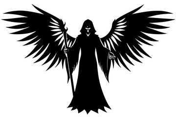 Angel Death vector silhouette illustration