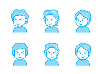 微笑む女性のイラストセット