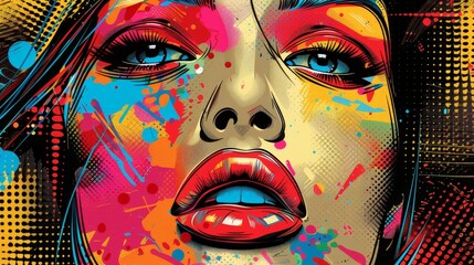 Pop art trends come to life in this dynamic composition, featuring bold graphics and vibrant colors that reflect the spirit of contemporary pop culture.