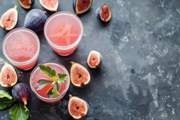 Refreshing Fig Cocktail with Mint Garnish