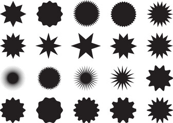 Starburst Price Sticker Starburst Price Sticker Sale sticker icon. Set of Black starburst, sunburst badges. isolated on white background Sale icon