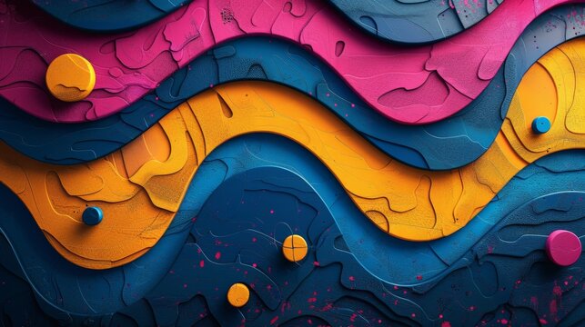 Abstract pop art textures add depth and dimension to this vibrant background, lending it a tactile quality that invites viewers to explore further.