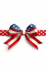 Bow on july 4th clipart, isolated vector illustration. American Flag Day. illustration, design, drawing, postcard