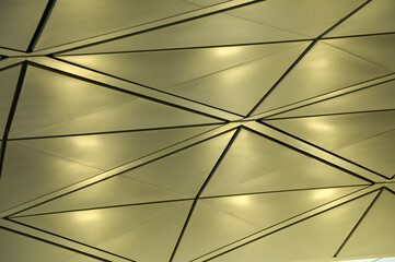 Abstract ceiling in office building, interior design. Details of modern architecture. Building abstract.  Building background.