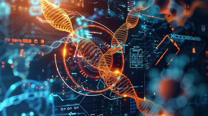 Obraz premium Genetic code. DNA double helix. The structure of DNA. 3D illustration.