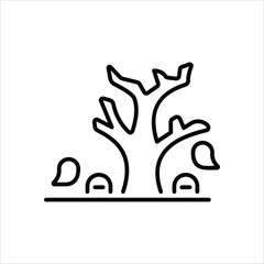 Obraz premium Dry Tree vector icon 