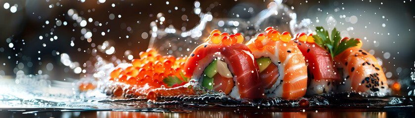 Luxurious Japanese Food Experience: Photo Realistic Digital Art Showcasing Glossy, Lavish Cuisine...