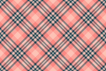 Seamless check textile of background tartan pattern with a plaid vector fabric texture.