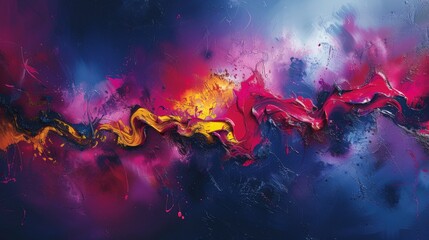 Fototapeta premium Let the expressive beauty of this captivating artwork transport you to a world of imagination and creativity, where abstract forms and vibrant colors dance in harmony.