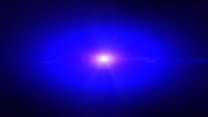 Blue optical shine light lens flares flickering background.