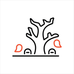 Dry Tree vector icon 