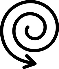 Vector illustration of linear spiral arrow.