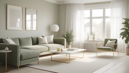 white and gold theme interior modern minimalism photo realism