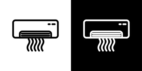 Air Conditioner icon set. Indoor cooling unit vector symbol and office AC icon.