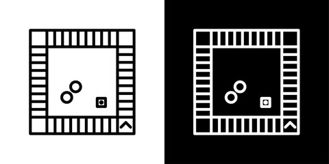 Game board icon set. Board game square vector symbol and Monopoly piece icon.