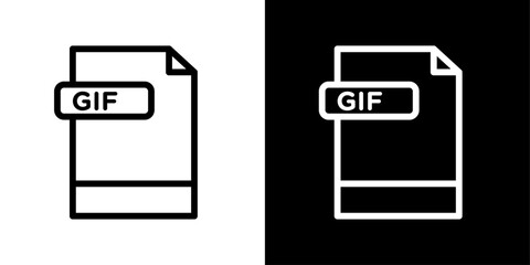 Gif icon set. Motion GIF vector symbol and animation file icon.