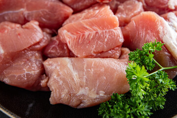 raw pork meat pulp fresh cooking appetizer meal food snack on the table copy space food background rustic top view