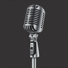 retro microphone on a black background