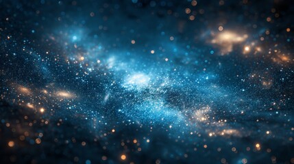Fototapeta premium A star-filled sky illustration that focuses on the delicate beauty of starlight, with tiny points of light scattered across a deep, dark background.