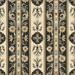 French Empire Style Seamless Pattern with Roman and Egyptian Motifs

