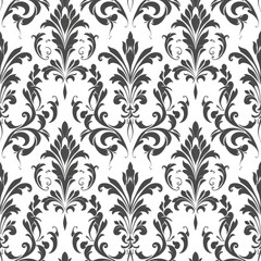 Renaissance Scrollwork Seamless Pattern with Acanthus and Vine Motifs

