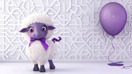 Obraz premium festival, greeting, islam, islamic, three-dimensional, sheep, eid, illustration, celebration, background, arabic, muslim, ramadan, sacrifice, decoration, design, holiday, calligraphy, gold, lantern, p