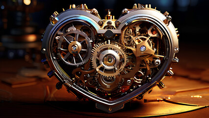 A Clockwork Heart Pulsates with Light