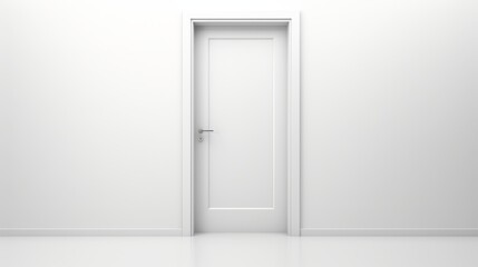 Minimalist white door set in monochromatic wall, creating a clean and contemporary design aesthetic